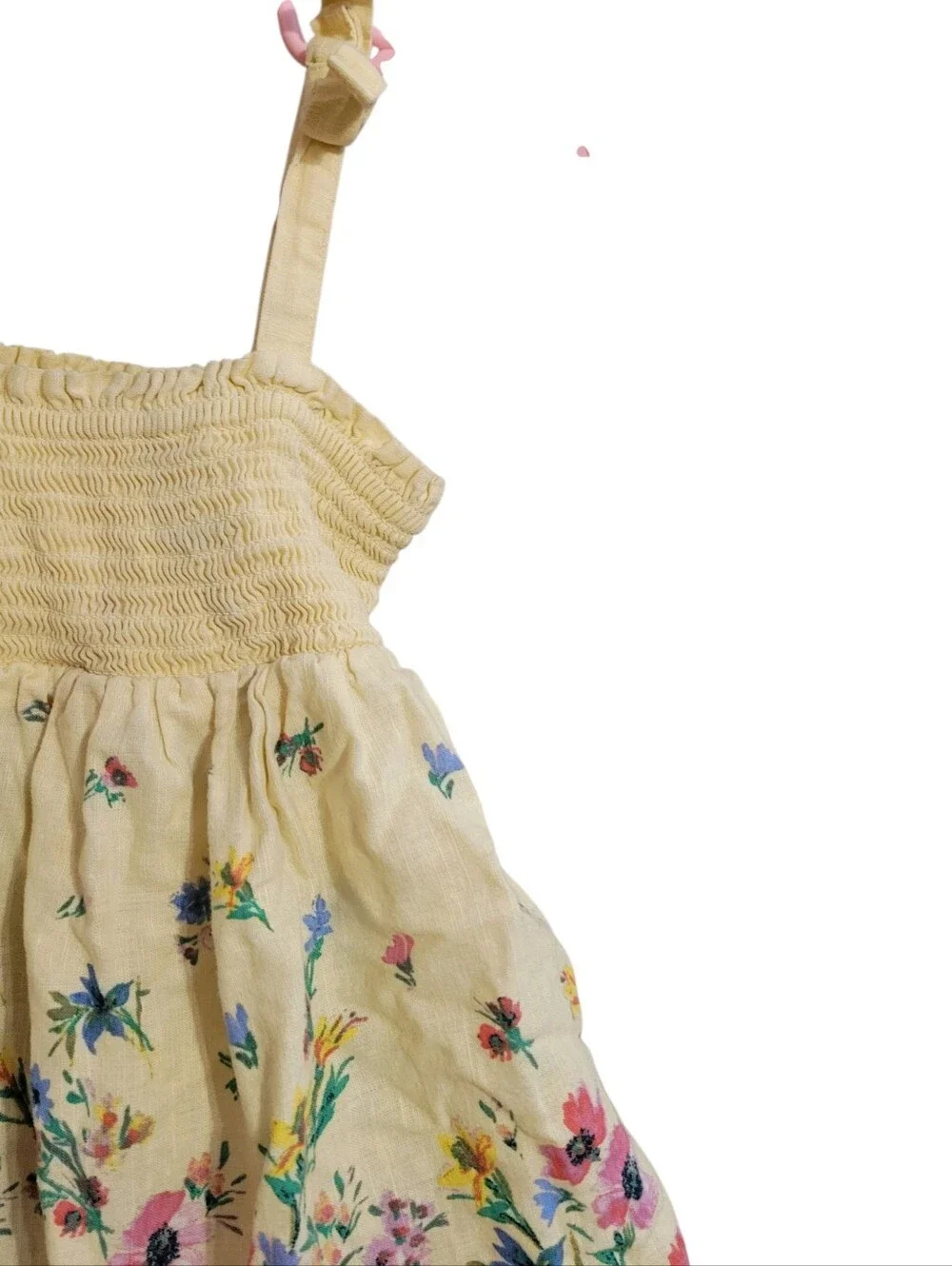 Baby Gap Yellow Floral Linen Blend Dress
